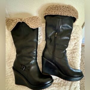 UGG Sidonie Shearling Wedge Boots